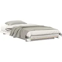 Syfax Cadre de lit Blanc 100 x 200 cm Pin massif