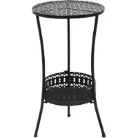 The Living Store Table de bistrot noire 40x70cm métal