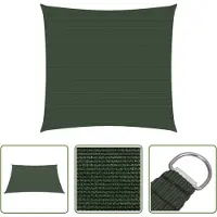 The Living Store Voile d'ombrage 160 g/m² vert foncé 3x3 m HDPE