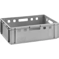 BURI Caisses à viande E2 60x40x20cm Caisse de stockage Eurobox en provenance d'Allemagne, convient pour aliments, robuste, empilable , Variante:gris 1x