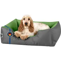 BedDog Lit pour chien LUPI Coussin pour chien lavable,GREEN-ROCK (gris/vert),(M) ca. 70x55x18cm