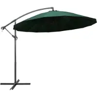 Syfax Parasol suspendu avec poteau en aluminium Vert 3 m