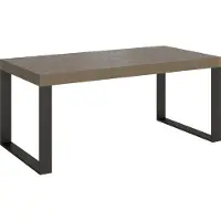 Itamoby Table Extensible 200/304 X 90 Cm Tecno Premium Grise Tourterelle Avec Pieds Anthracite