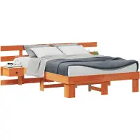 Syfax Cadre de lit avec tête de lit Marron 120 x 190 cm Pin massif