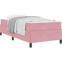 Syfax Cadre de lit avec matelas Rose 100 x 200 cm tissu