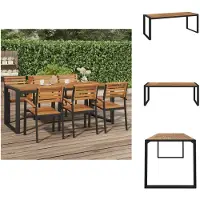 vidaXL Table de jardin avec piétement en U 200x90x75 cm Acacia massif - Tables de jardin