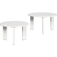 Syfax Table basse 2 pcs Blanc Bois de pin massif