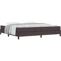 Syfax Lit à ressorts avec matelas Marron foncé 200 x 200 cm tissu