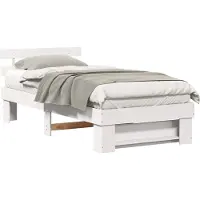 Syfax Cadre de lit avec tête de lit Blanc 90 x 190 cm Pin massif