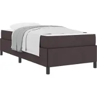 vidaXL Lit boxspring avec matelas brun foncé 90 x 190 cm Tissu