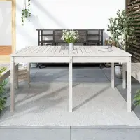 Prolenta Maison Exclusive - Table de jardin blanche 159,5x82,5x76 cm Bois massif Pin
