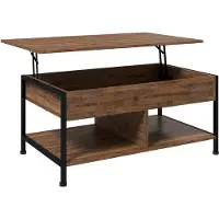 HOMCOM Table basse relevable table de salon - étagère inférieure, coffre de rangement - dim. 100L x 80l x 60H cm - aspect bois rustique noir