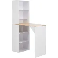 Syfax Table de bar avec armoire Blanc 115x59x200 cm