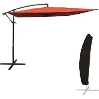Happy Garden Parasol déporté MOLOKAI carré 2,7x2,7m terracotta + housse