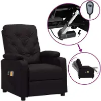 The Living Store Fauteuil de massage électrique noir similicuir