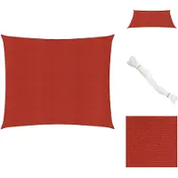 vidaXL Voile d'ombrage 160 g/m² Rouge 6x6 m HDPE - Parasols & Protection solaire