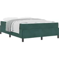 Syfax Cadre de lit avec matelas Vert foncé 140 x 190 cm tissu