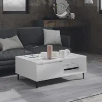 Prolenta Maison Exclusive - Table basse blanche 90x60x35 cm Matériau dérivé du bois