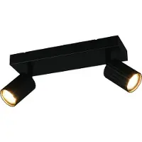 TRIO Plafonnier, métal, noir, 2 flammes, orientable, L30cm