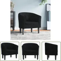 The Living Store Clubsessel Schwarz Samt