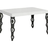 Itamoby Table Extensible Karamay 140/400X90 Cm Frêne Blanc Pieds Anthracite