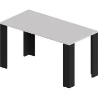 Pokar Table de salle à manger, table de cuisine, table de bureau, Taille:120x60, Couleur:Blanc + Noir