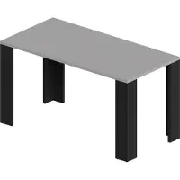 Pokar Table de salle à manger, table de cuisine, table de bureau, Taille:160x80, Couleur:Gris clair + Noir
