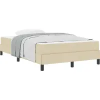 vidaXL Lit boxspring avec matelas Crème 120 x 190 cm Tissu