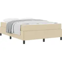 vidaXL Lit boxspring avec matelas Crème 140 x 190 cm Tissu