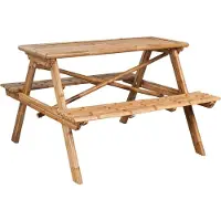 The Living Store Table de pique-nique 115x115x81 cm Bambus