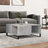 Prolenta Maison Exclusive - Table basse gris béton 80x80x36,5 cm Matériau dérivé du bois