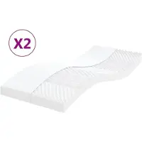 Syfax Matelas en mousse 2 pcs blanc 90x190 cm 7 zones dureté 20 ILD