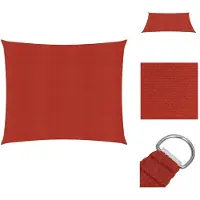 vidaXL Voile d'ombrage 160 g/m² Rouge 7x7 m HDPE - Parasols & Protection solaire