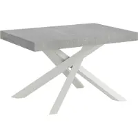 Itamoby Table Extensible 130/234X90 Cm Volantis Pieds Béton Blanc