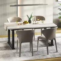 FlexiSpot Table de salle à manger réglable en hauteur 180x80 cm, électrique, 4 pieds stables, jusqu'à 150 kg, avec fonction mémoire, design moderne pour salle à manger, blanc