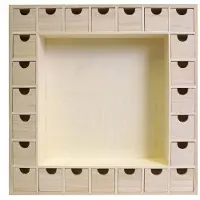 Artémio Calendrier de l'Avent carré en bois 39 x 39 cm