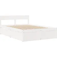 Syfax Cadre de lit sans matelas blanc 120x200 cm bois de pin massif