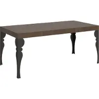 Itamoby Table Extensible 200/304X90 Cm Paxon Noyer Avec Pieds Anthracite