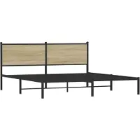 Syfax Cadre de lit en métal sans matelas chêne sonoma 160x200 cm