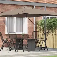 Prolenta Parasol exclusif - Dimensions : 351 x 250 x 260 cm - Matériaux : polyester et aluminium - Couleur : taupe