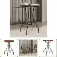 The Living Store Table de bistrot en mosaïque Terracotta Ø50x70 cm Céramique