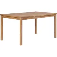 Syfax Table de jardin rectangulaire, usage intérieur et extérieur, bois de teck massif poncé, finition à base d'eau, pieds robustes 5x5 cm, 150x90x77 cm