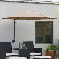 Prolenta Parasol de jardin exclusif - 248 x 248 x 148 cm - Polyester et acier - Couleur taupe