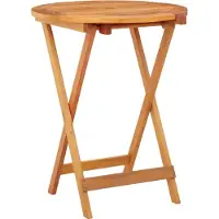 Syfax Table de jardin pliable Ø60x75 cm Bois d'eucalyptus solide