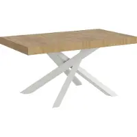 Itamoby Table Extensible Volantis 180/284X90 Cm Chêne Naturel Pieds Blancs