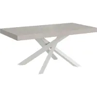 Itamoby Table Extensible Volantis Cashmere 180/284X90 Cm Avec Pieds Blancs