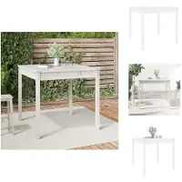 vidaXL Table de jardin blanche 82,5x82,5x76 cm Pin massif - Tables de jardin