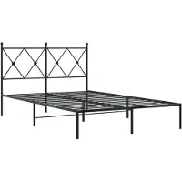 Syfax Cadre de lit métal sans matelas avec tête de lit noir 120x190cm
