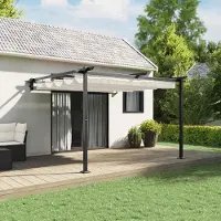 vidaXL Stabli Möbel Wandmontierter Pavillon Crème Acier - Pavillons & Tentes de réception CC1258636 1parcel