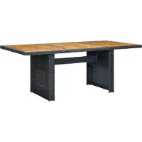Prolenta Maison Exclusive - Table de jardin en rotin synthétique gris foncé et bois d'acacia massif